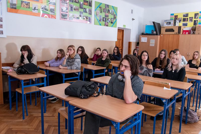 Lekcja geografii w ramach współpracy z UW 